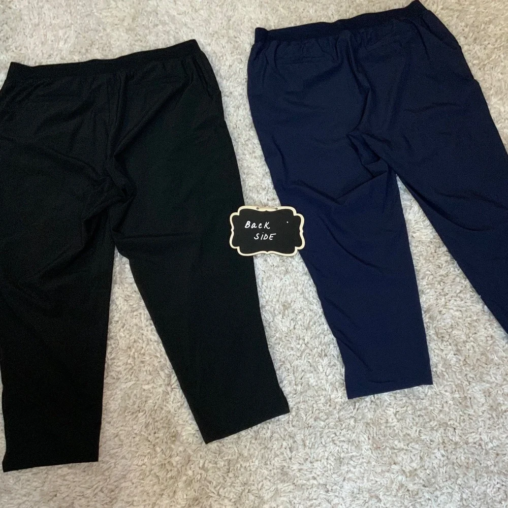 A New Day Blue Black  L x 2 Pair, One Navy, One Black Lightweight Pants